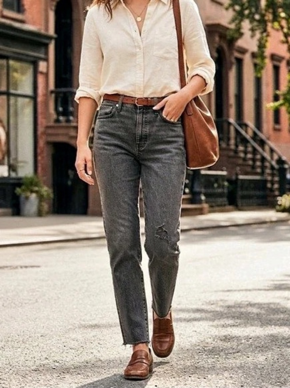 Madewell The Perfect Vintage Jean Straight Leg Jeans in Charcoal Gray size 30